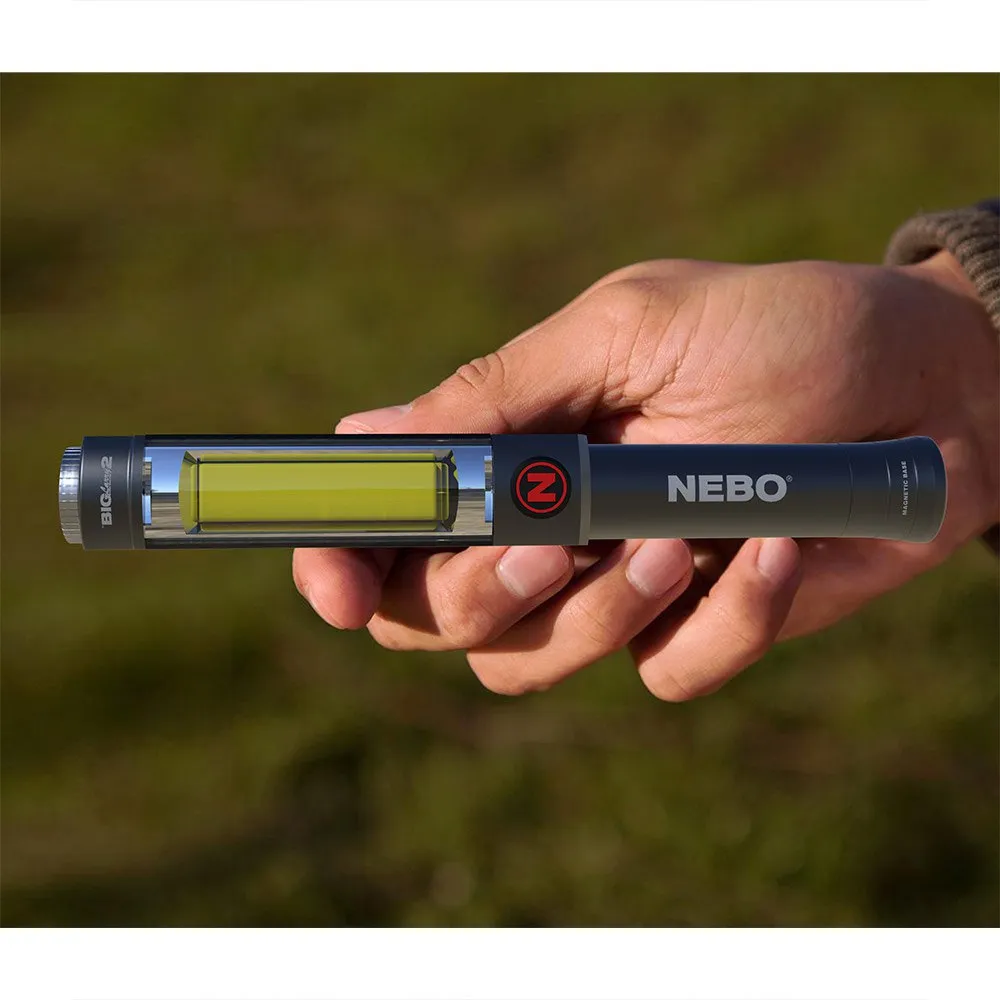 Nebo Tools Big Larry 2-cob Lommelykt, Black, 500 Lysstyrker Nebo Tools Big Larry 2-cob Lommelykt, Black, 500 Lysstyrker