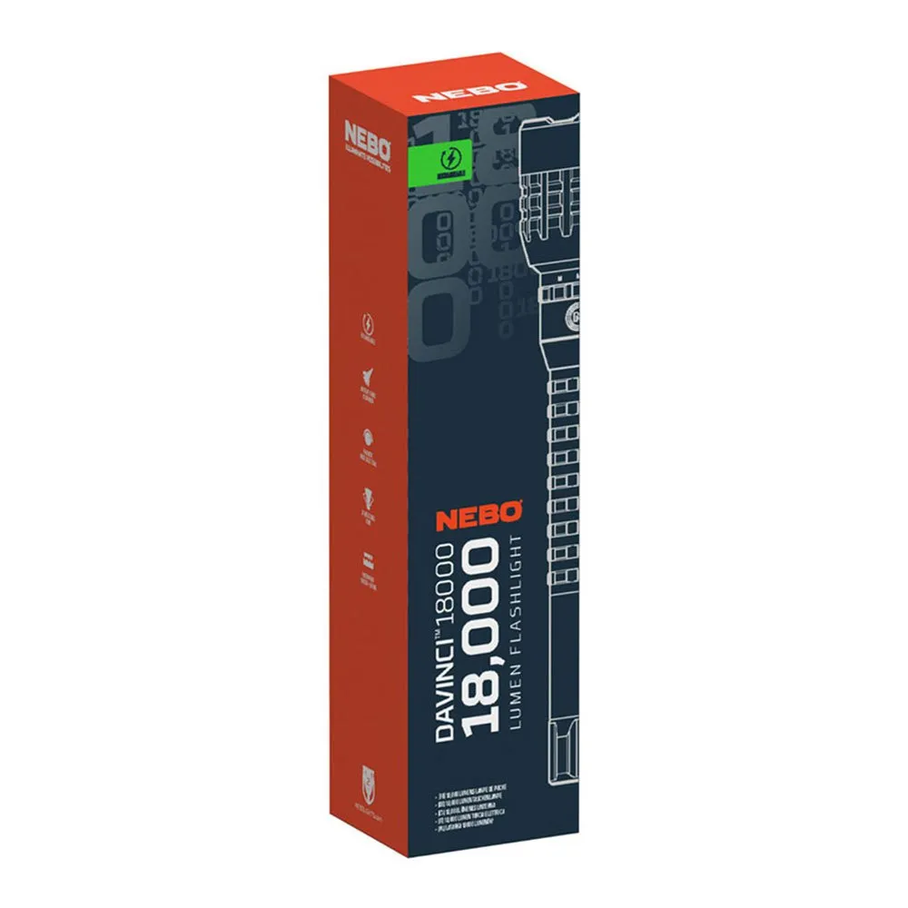 Nebo Tools Davinci™ 18000 Lommelykt, Black / orange, 18000 Lysstyrker Nebo Tools Davinci™ 18000 Lommelykt, Black / orange, 18000 Lysstyrker