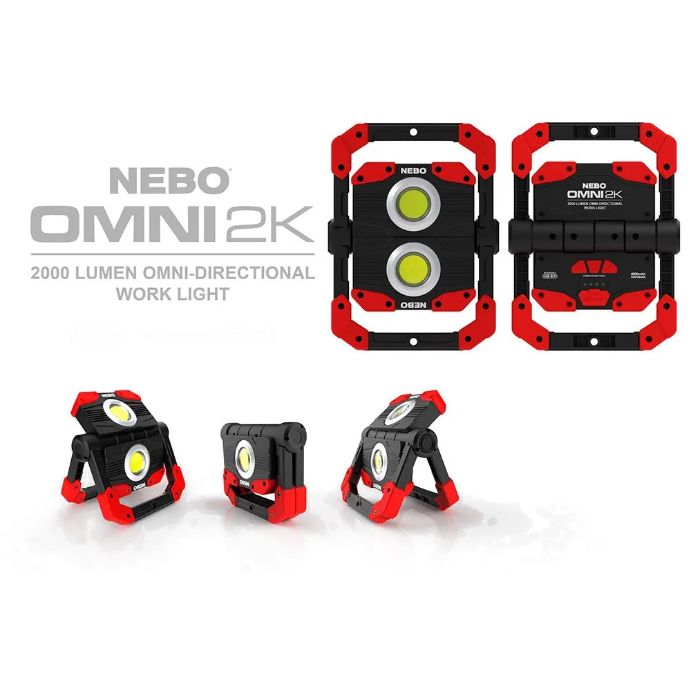 Nebo Tools Omni 2000 Lampe, Black, 2000 Lysstyrker Nebo Tools Omni 2000 Lampe, Black, 2000 Lysstyrker