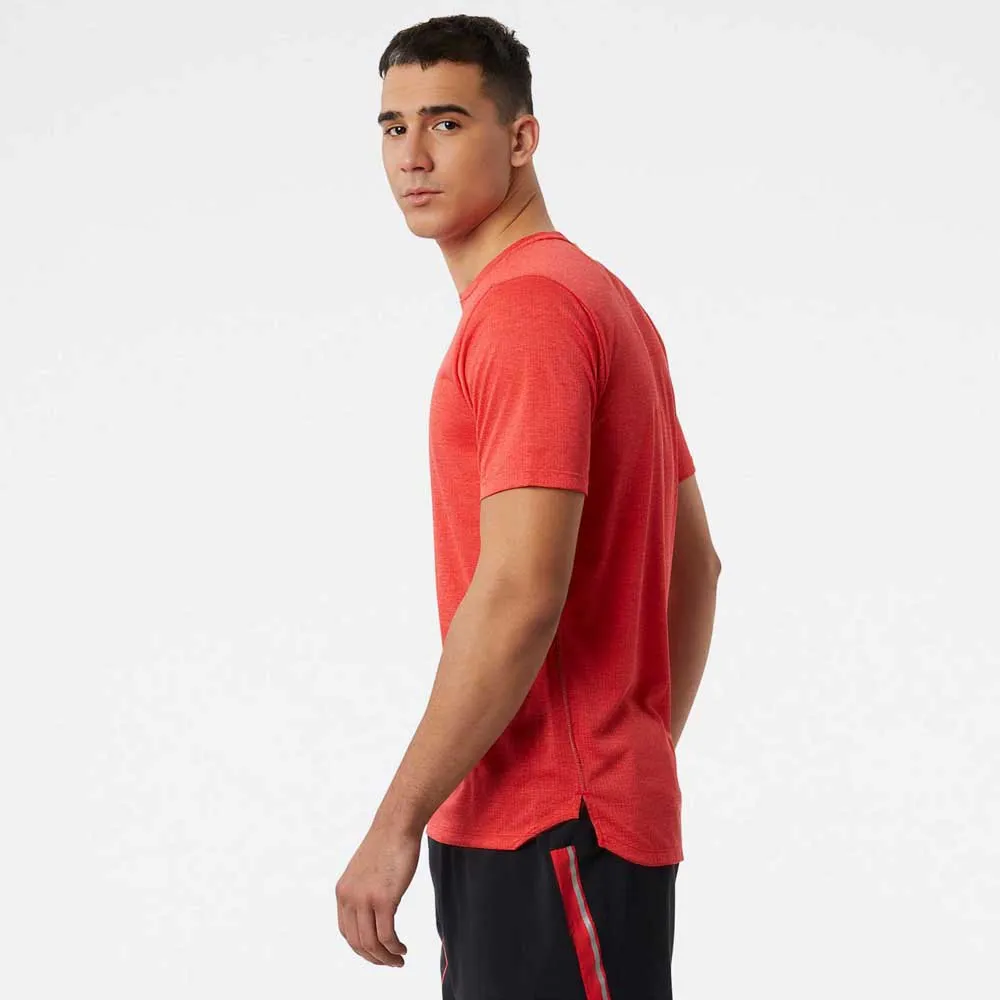 New Balance Impact Kortarmet T-skjorte male, True red heather