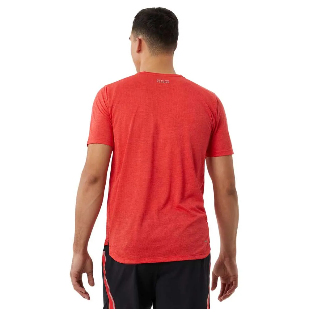 New Balance Impact Kortarmet T-skjorte male, True red heather