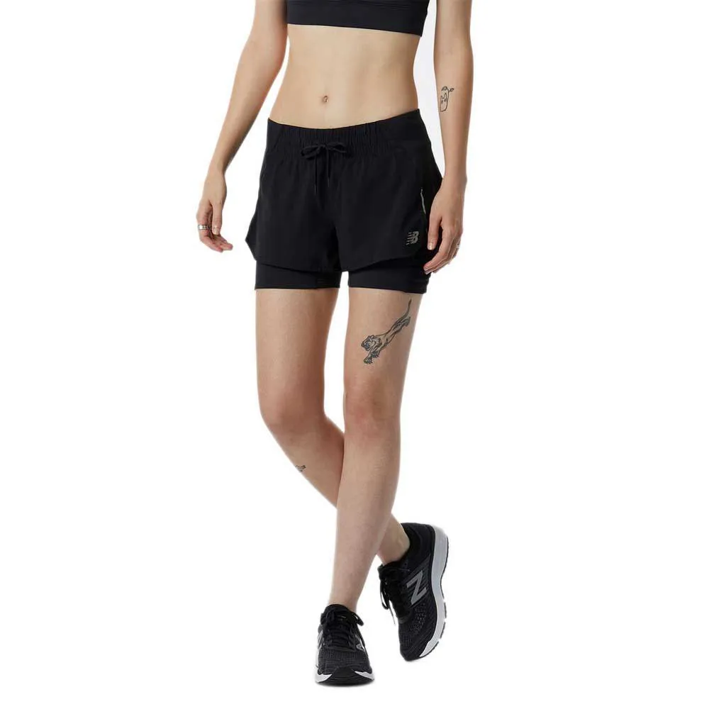 New Balance Impact Run 2-i-1 Shorts female, Black