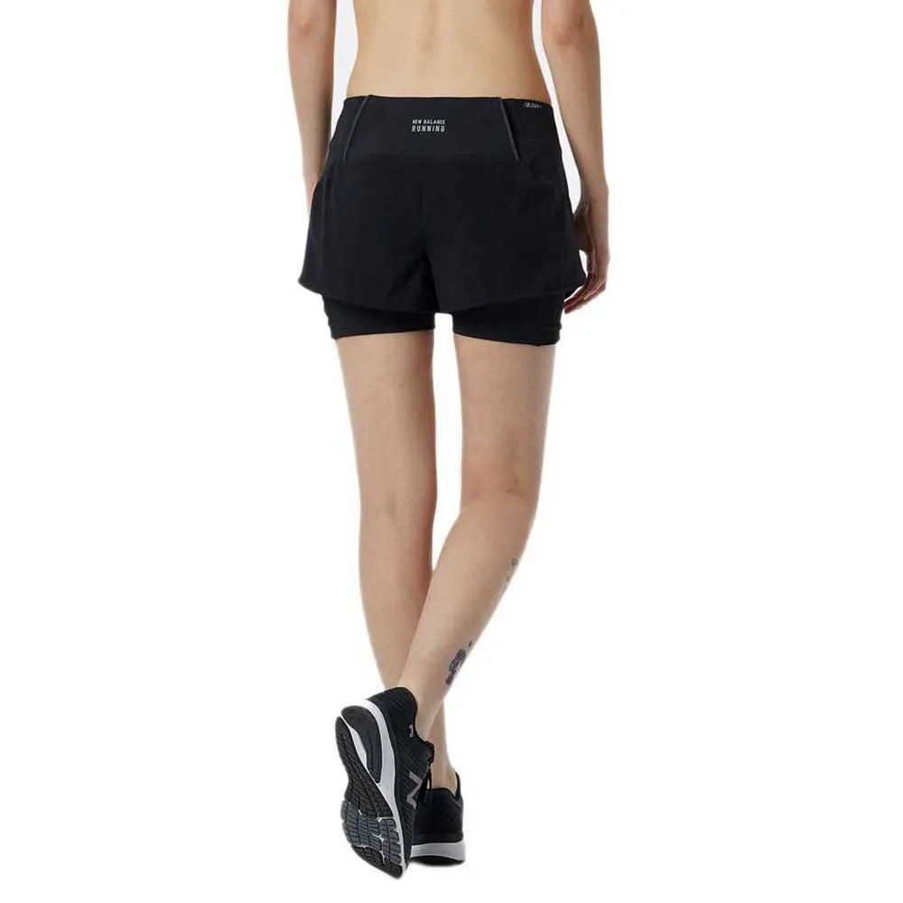 New Balance Impact Run 2-i-1 Shorts female, Black