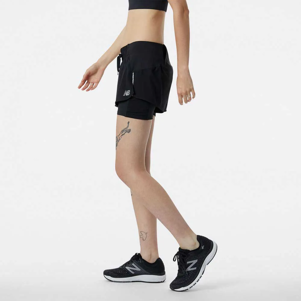New Balance Impact Run 2-i-1 Shorts female, Black