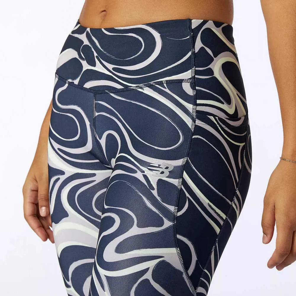 New Balance Impact Run Printed Leggings female, Logwood New Balance Impact Run Printed Leggings female, Logwood