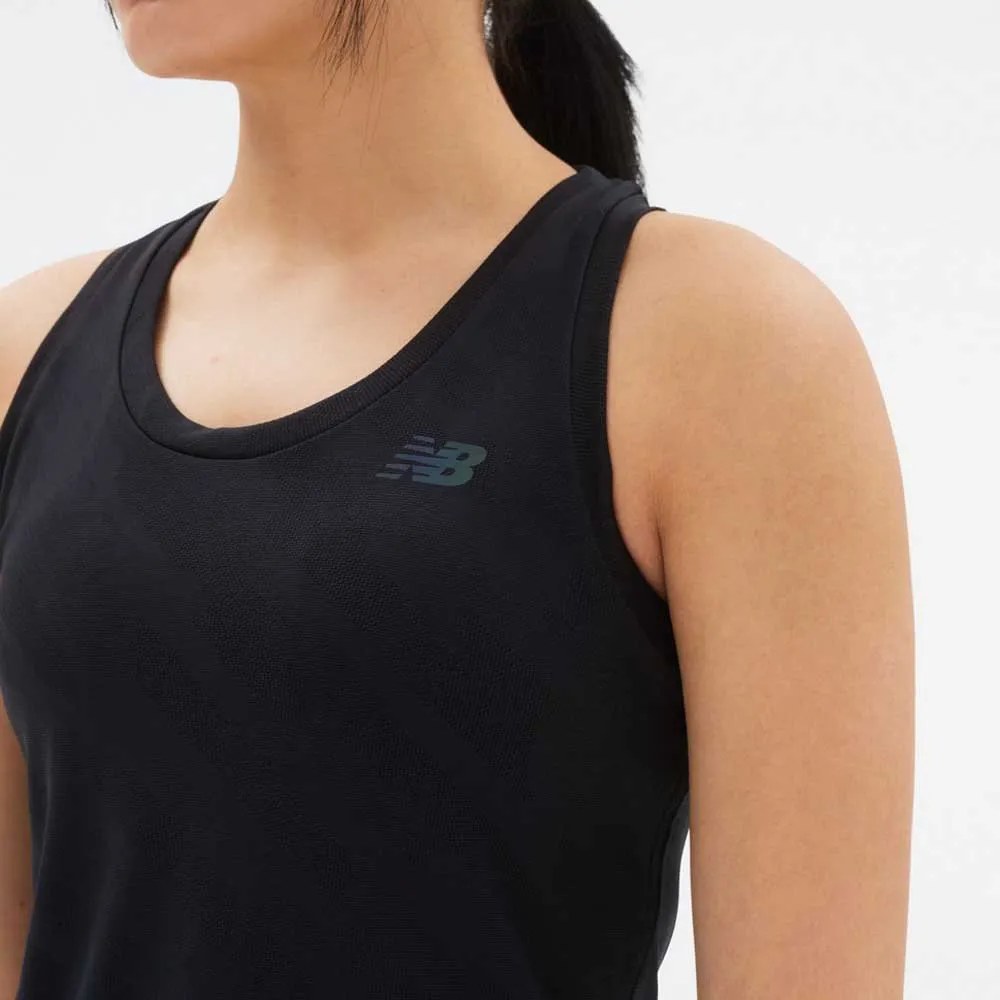 New Balance Q Speed Jacquard Ermeløs T-skjorte female, Black New Balance Q Speed Jacquard Ermeløs T-skjorte female, Black