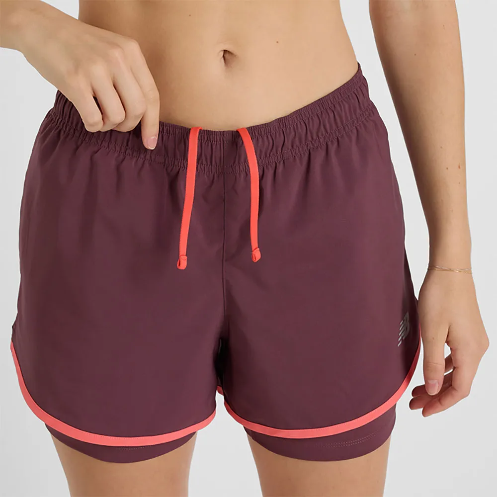 New Balance Sport Essentials 2-in-1 3´´ Shorts female, Faded plum 532