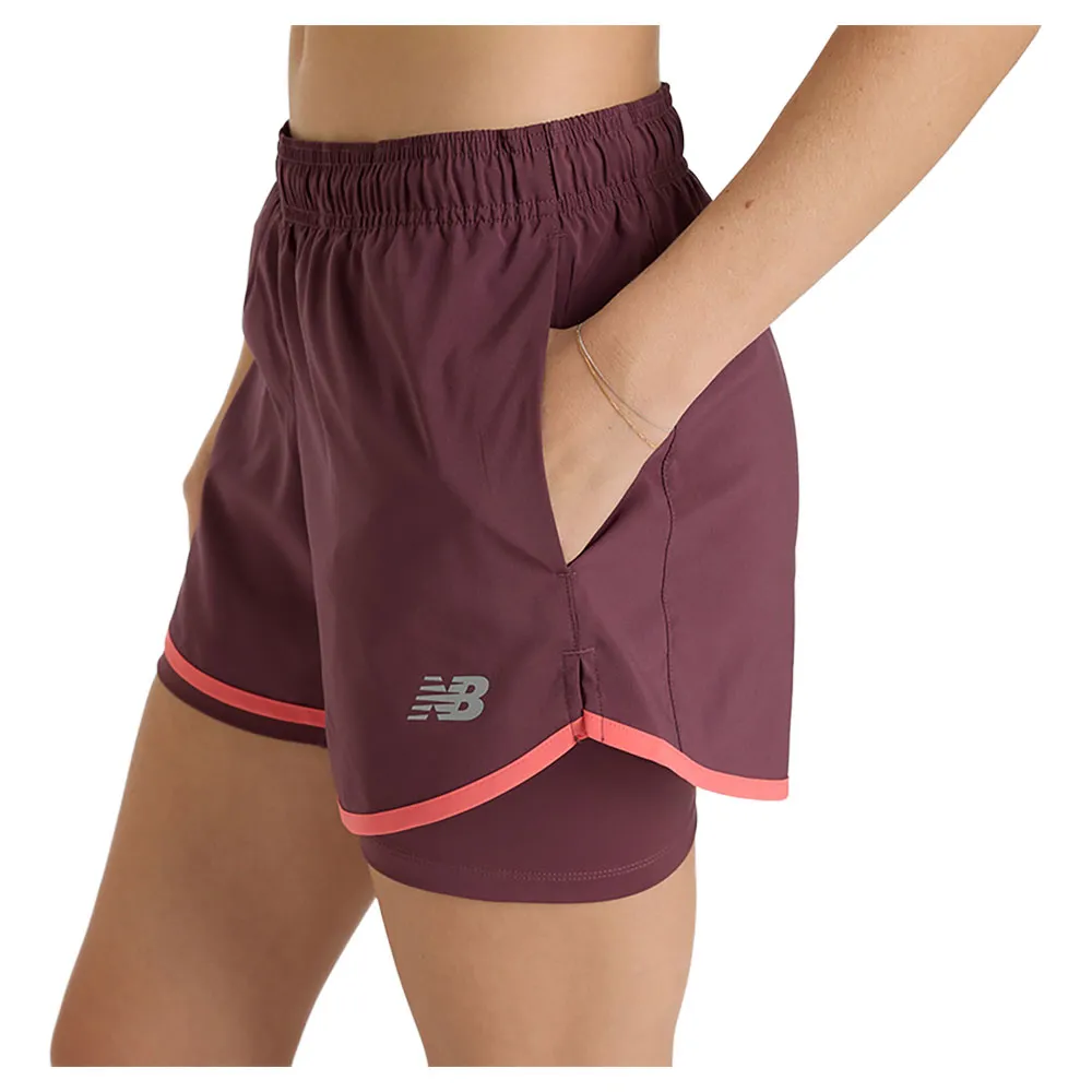 New Balance Sport Essentials 2-in-1 3´´ Shorts female, Faded plum 532