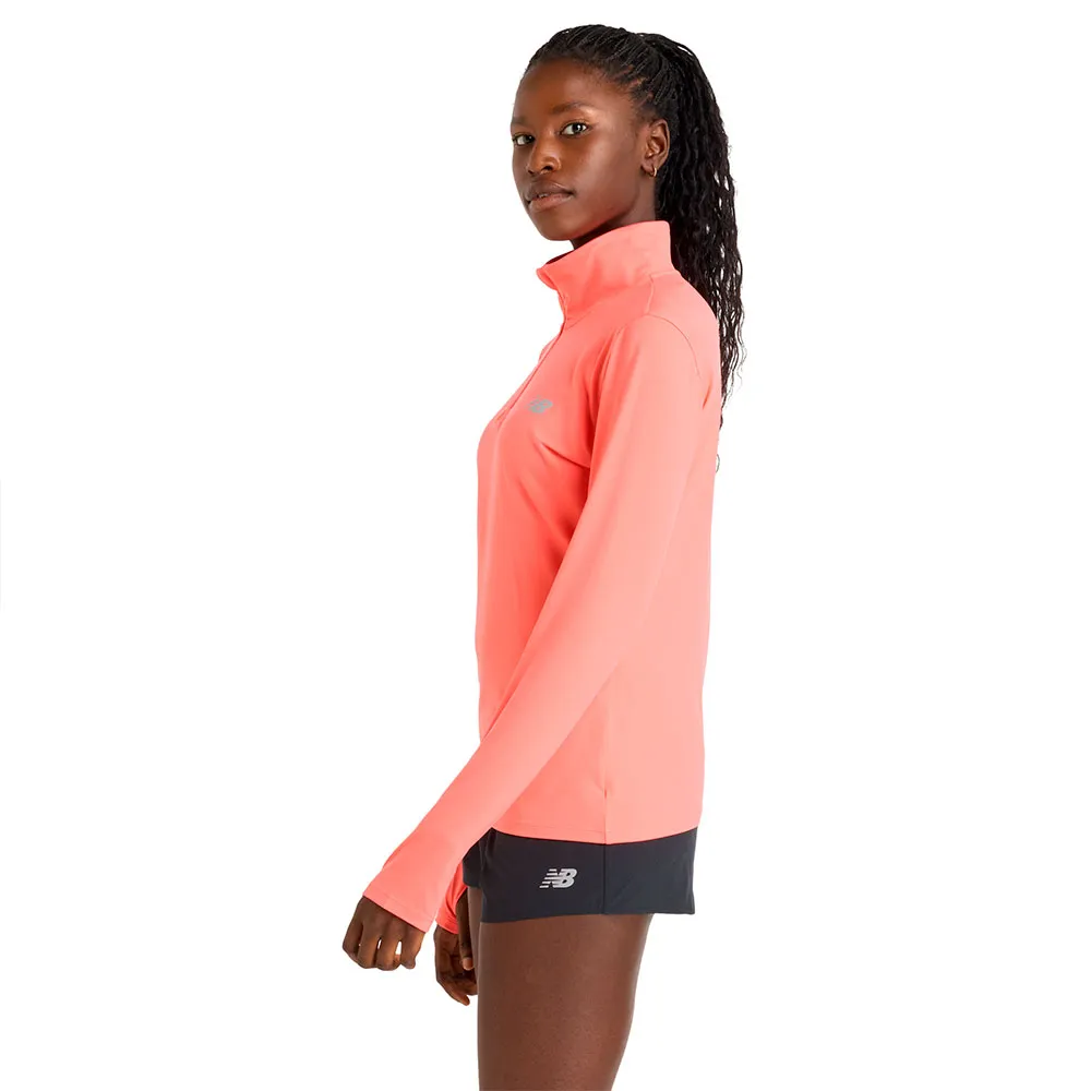 New Balance Sport Essentials Space Dye Halv Glidelås Langarmet T-skjorte female New Balance Sport Essentials Space Dye Halv Glidelås Langarmet T-skjorte female