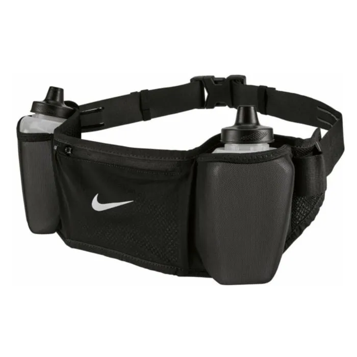 Nike Flex Stride Double Bottle 710ml Midjeveske, Black / black / silver Nike Flex Stride Double Bottle 710ml Midjeveske, Black / black / silver