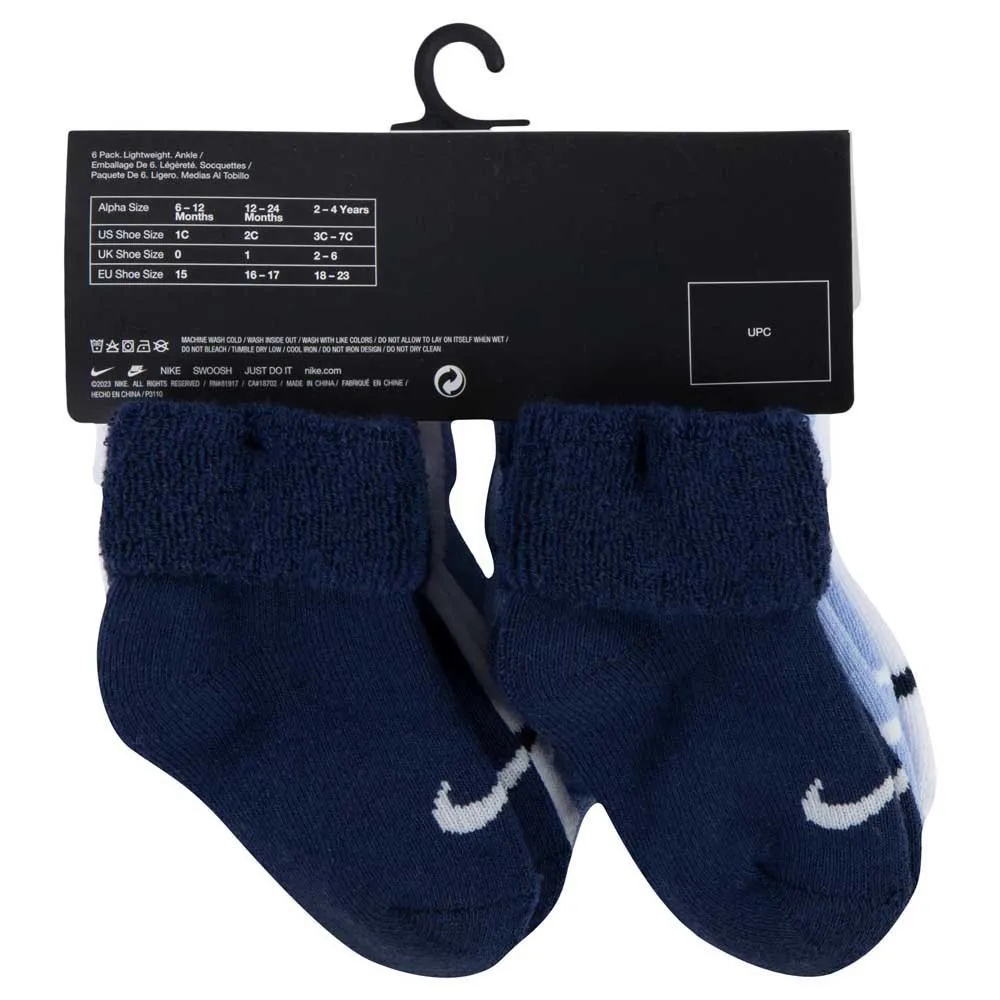 Nike Nn0995 Quarter Korte Sokker 6 Par, Cobalt bliss, EU 15
