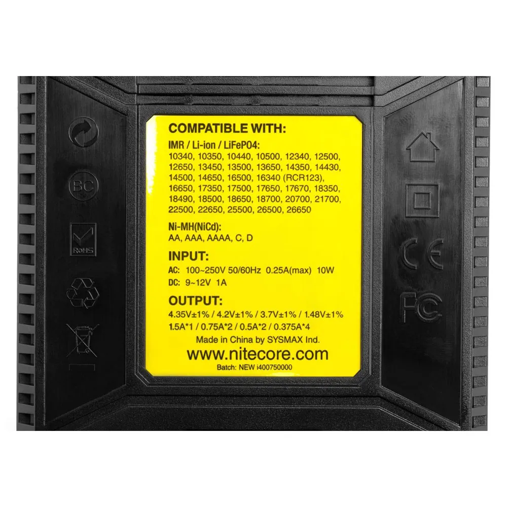 Nitecore Intellicharger New I4 Batterilader, Black, One Size
