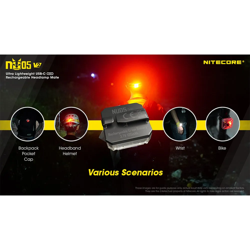 Nitecore Nu05 V2 Lommelykt, Black, One Size
