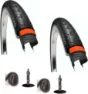 NoPsss 2 dekk + 2 slanger 5 mm punkteringsbeskyttelse 700x35c, Sykkeldekk