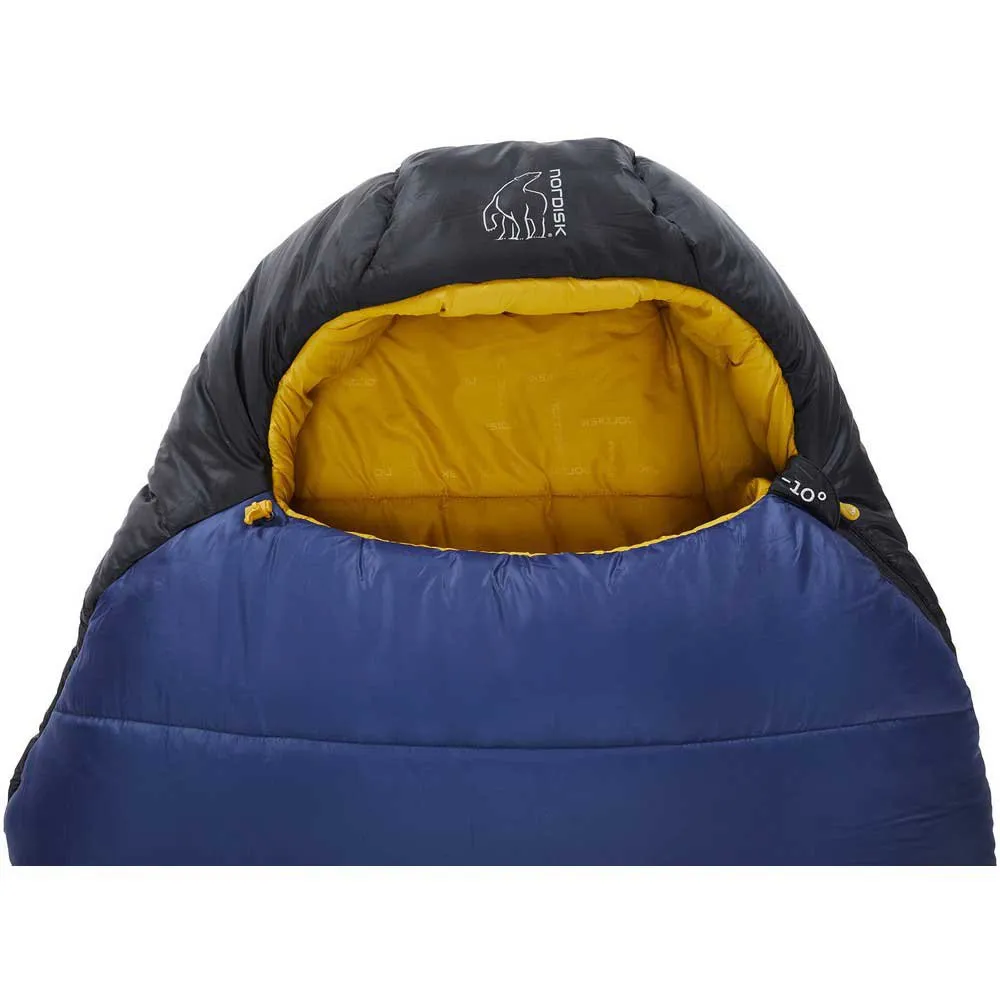 Nordisk Puk -10ºc Sovepose, True navy / mustard yellow / black, Left Zipper