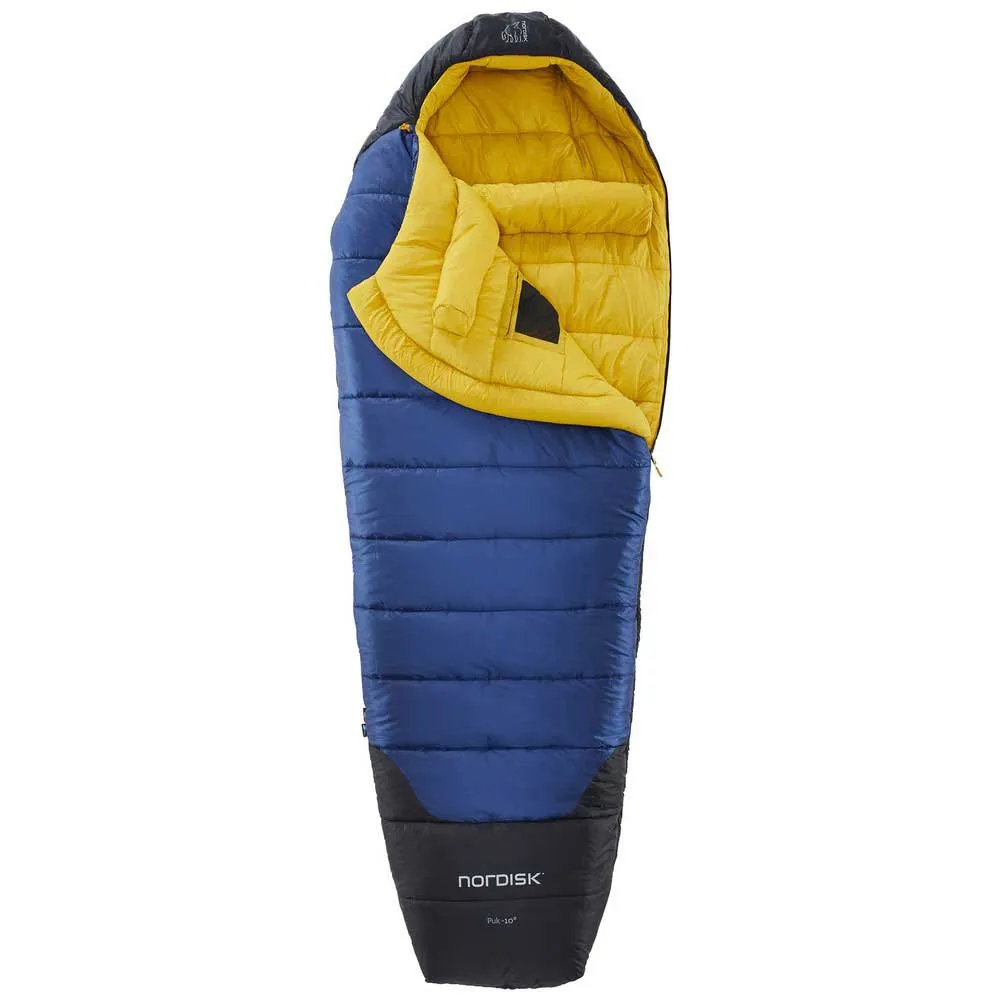 Nordisk Puk -10ºc Sovepose, True navy / mustard yellow / black, Left Zipper