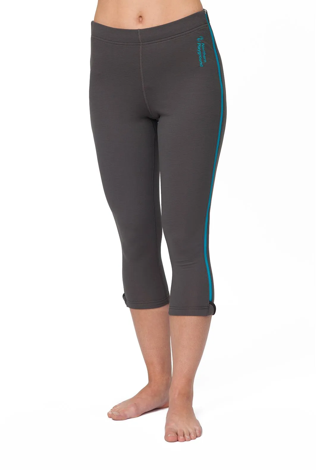 Northern Playground Ziplongs 3/4 Ws Microfleece, Grå