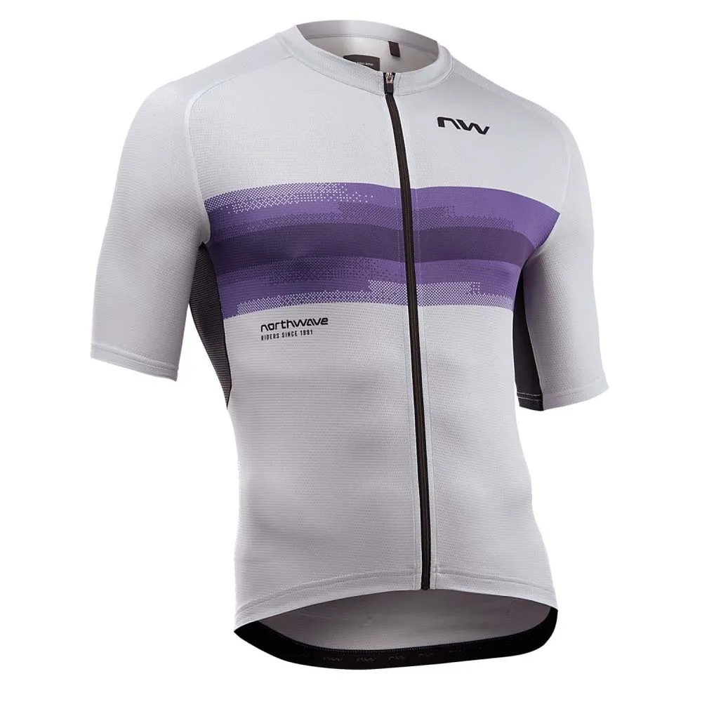Northwave Force Evo Kort Ermet Trøye Refurbished, Light grey / dark purple