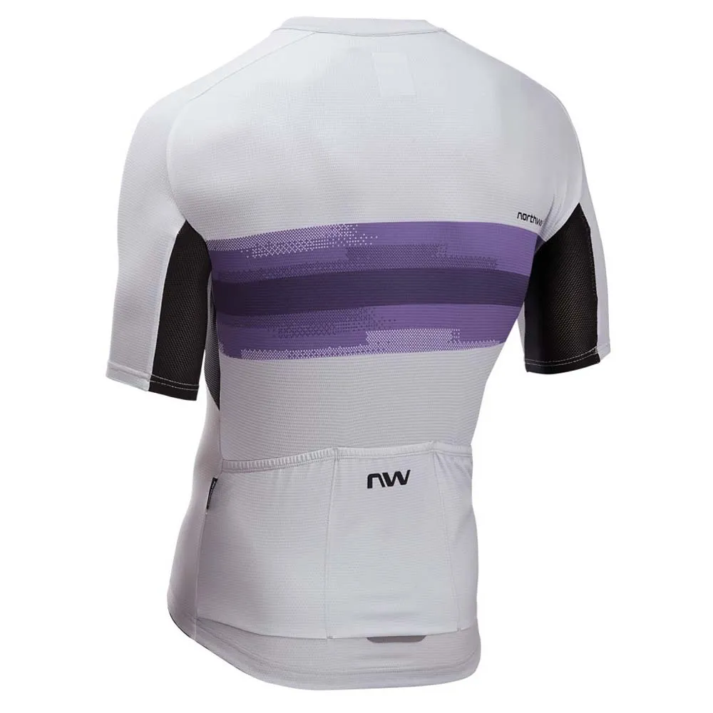 Northwave Force Evo Kort Ermet Trøye Refurbished, Light grey / dark purple