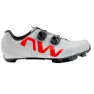 Light grey / fluo red
