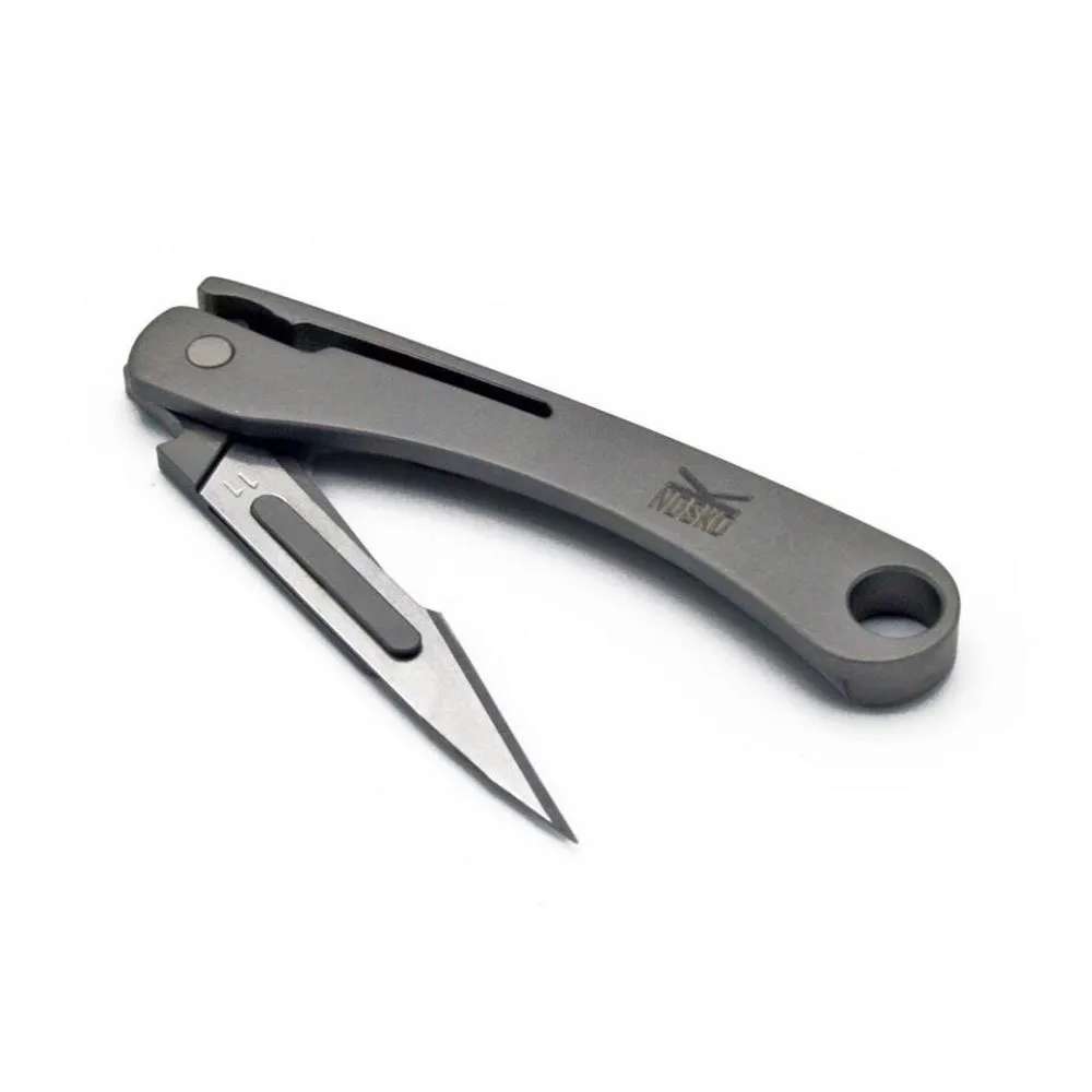 Nosko Gr5 Foldable Titanium Lommekniv, Silver, One Size