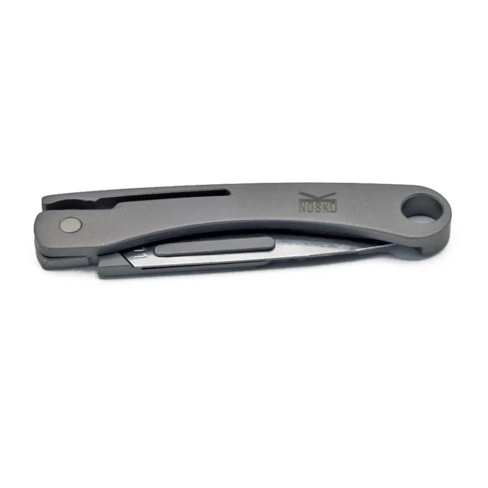 Nosko Gr5 Foldable Titanium Lommekniv, Silver, One Size