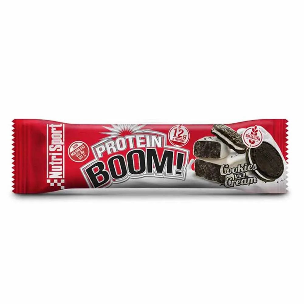 NutriSport Boom Proteinbarerboks Kjeks Og Krem 49g 24 Enheter, One size