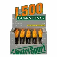 NutriSport Eske Med L-karnitin 1500 Hetteglass Appelsin 20 Enheter