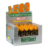 NutriSport Eske Med L-karnitin 1500 Hetteglass Jordbær 20 Enheter NutriSport Eske Med L-karnitin 1500 Hetteglass Jordbær 20 Enheter