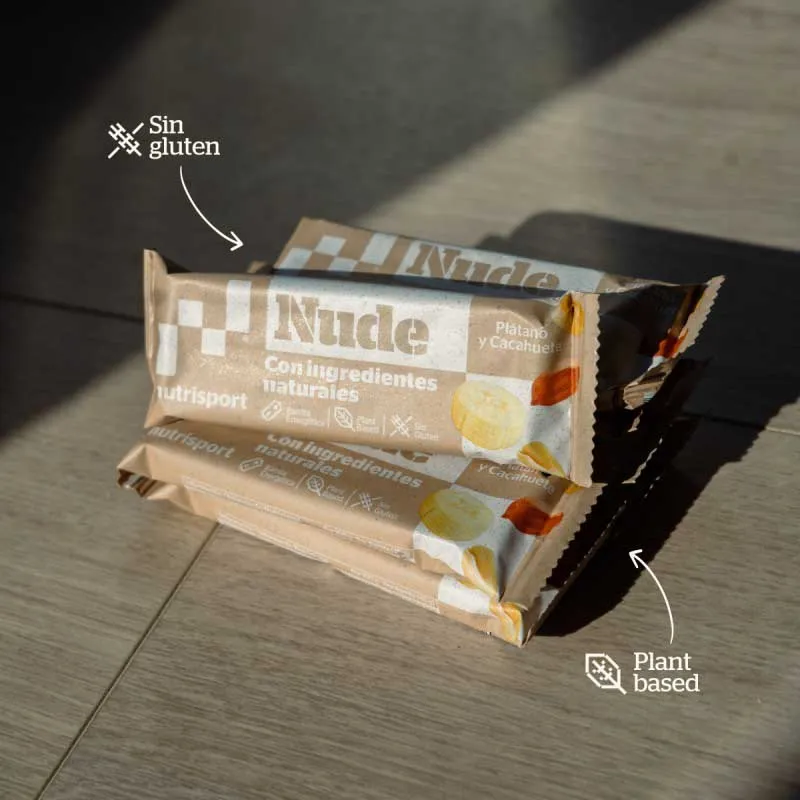 NutriSport Nude Energibar Boks Banan Og Peanøtt 45g 24 Enheter, Multicolor, One Size NutriSport Nude Energibar Boks Banan Og Peanøtt 45g 24 Enheter, Multicolor, One Size