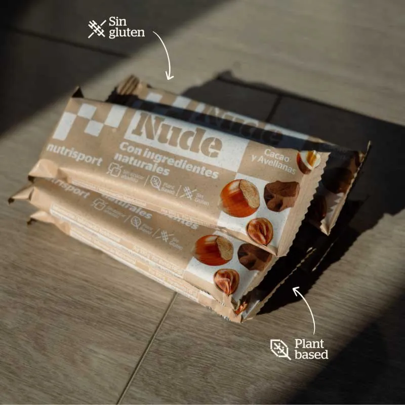 NutriSport Nude Energibar Boks Hasselnøtt Og Kakao 45g 24 Enheter, Multicolor, One Size NutriSport Nude Energibar Boks Hasselnøtt Og Kakao 45g 24 Enheter, Multicolor, One Size