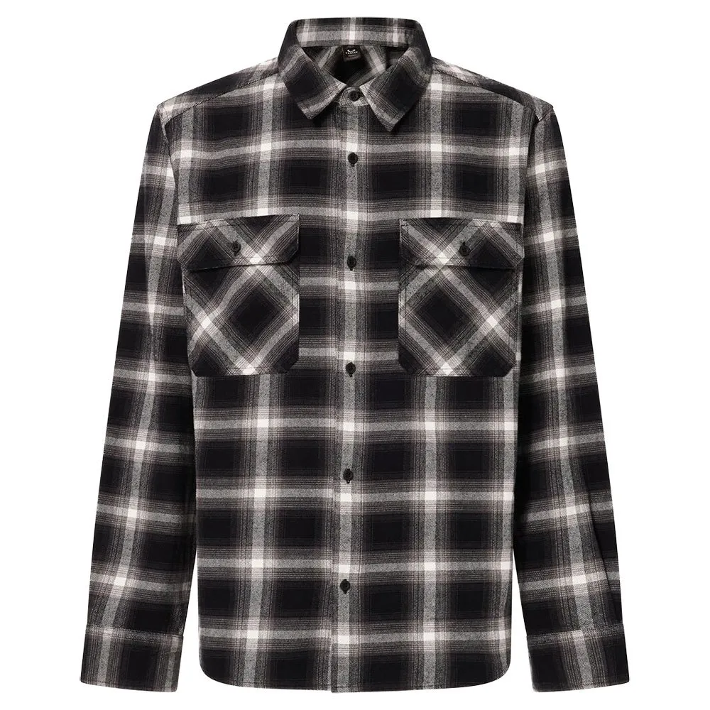 Oakley 90s Plaid Skjorte Med Lange Ermer, Grey / black check Oakley 90s Plaid Skjorte Med Lange Ermer, Grey / black check