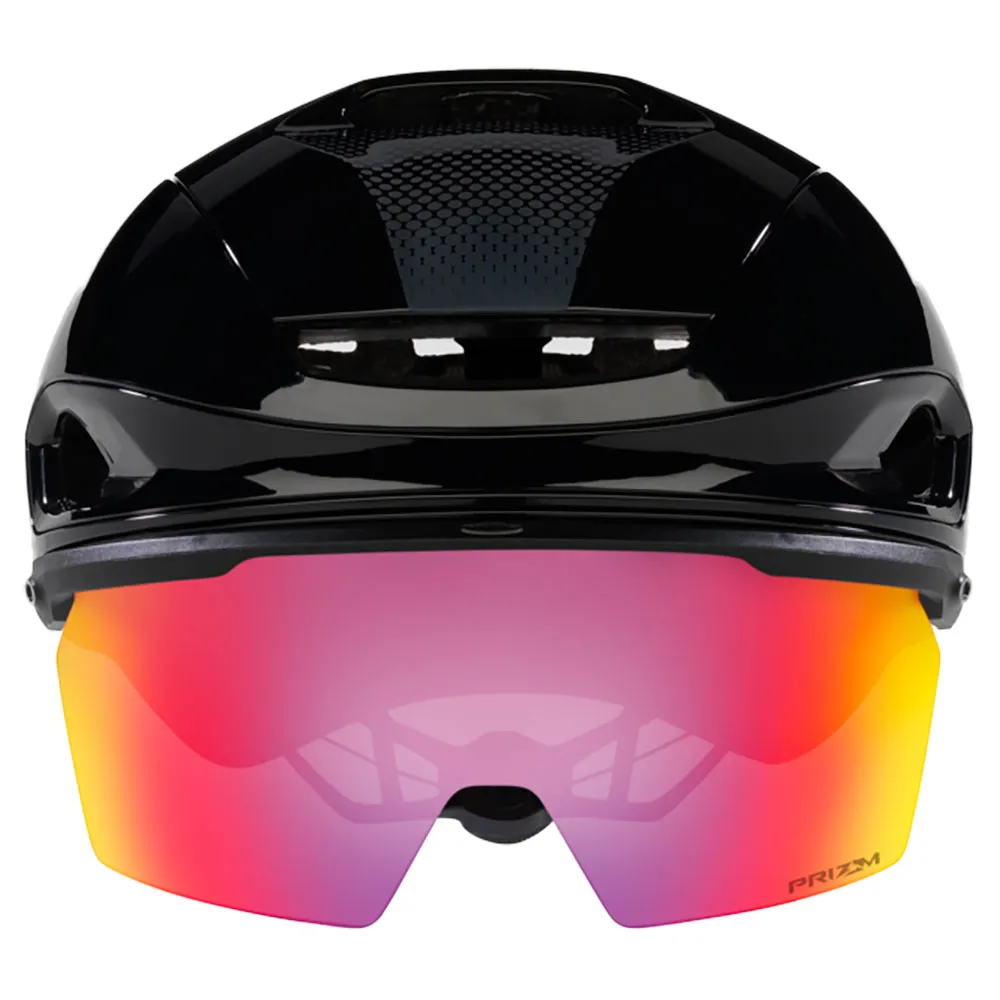 Oakley Aro7 Mips Road I.c.e Hjelm, Black gloss ice reflective / prizm road Oakley Aro7 Mips Road I.c.e Hjelm, Black gloss ice reflective / prizm road