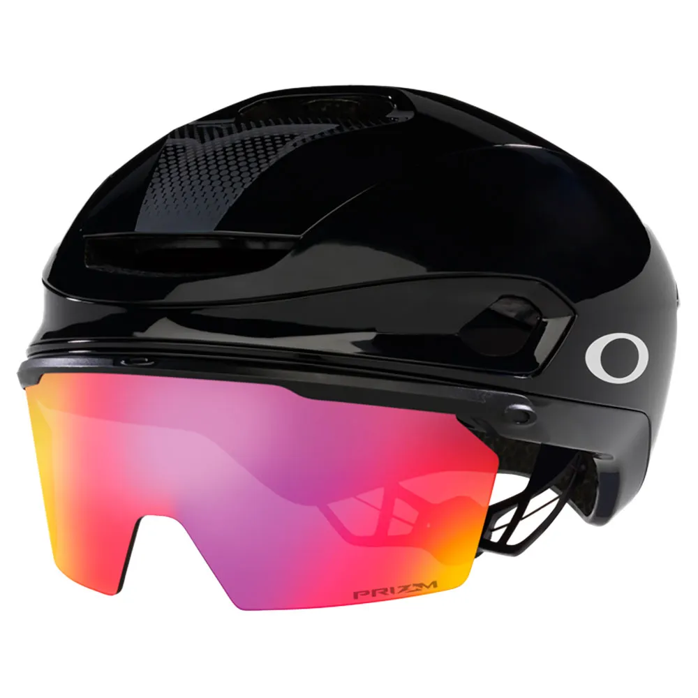 Oakley Aro7 Mips Road I.c.e Hjelm, Black gloss ice reflective / prizm road Oakley Aro7 Mips Road I.c.e Hjelm, Black gloss ice reflective / prizm road
