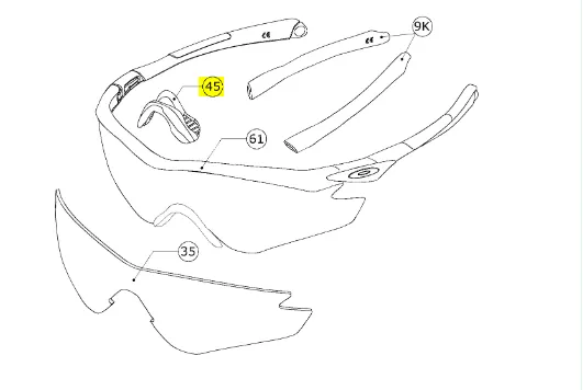 Oakley M2 FRAME nose pad Polished, Svart