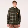 Oakley Mann Tc Skull Flannel Shirt, Green / brown check
