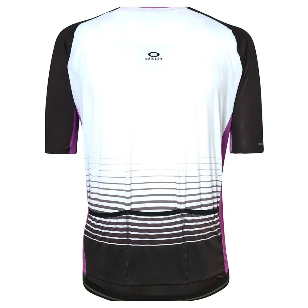 Oakley Sublimated Icon 2.0 Kort Ermet Trøye, White / purple stripes