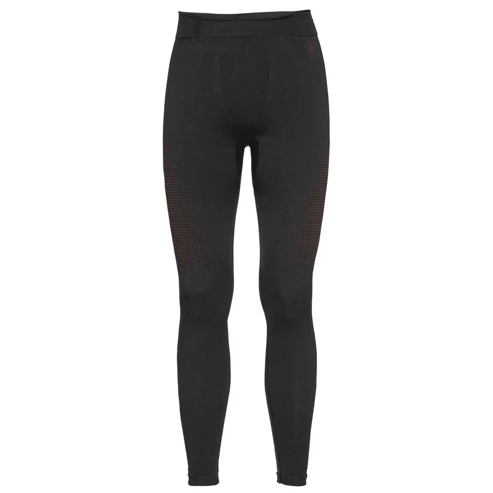 Odlo Bottom Long Performance Warm Eco Baselagbukser, Black / orange.com
