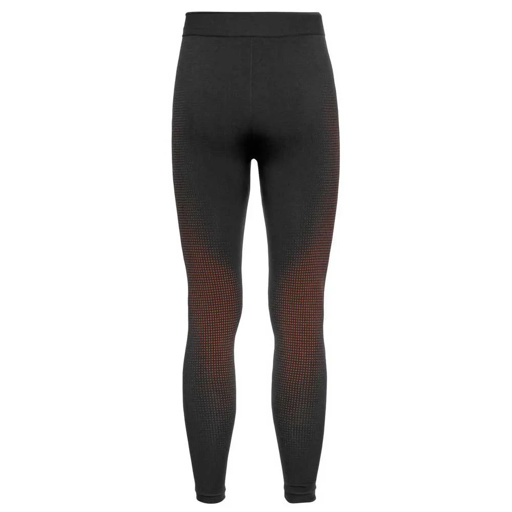 Odlo Bottom Long Performance Warm Eco Baselagbukser, Black / orange.com