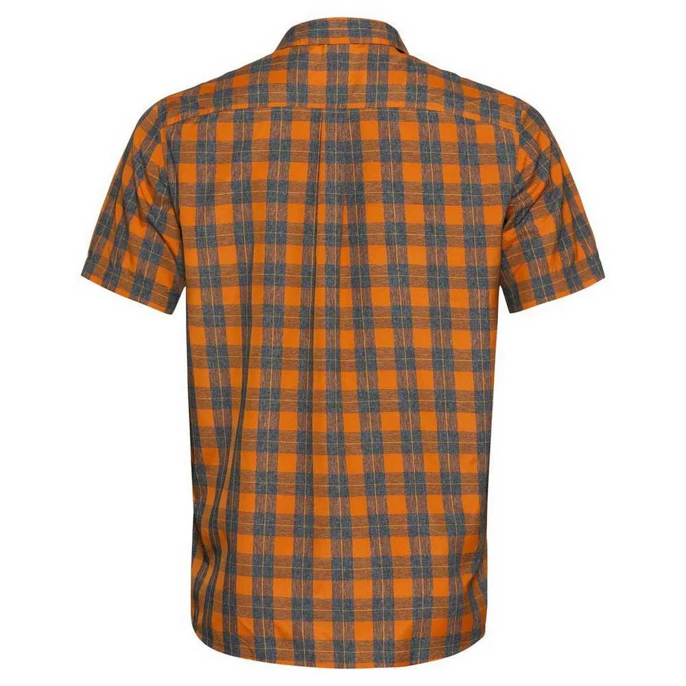 Odlo Chemise Mc Mythen Kortarmet Skjorte, Marmalade / grey melange
