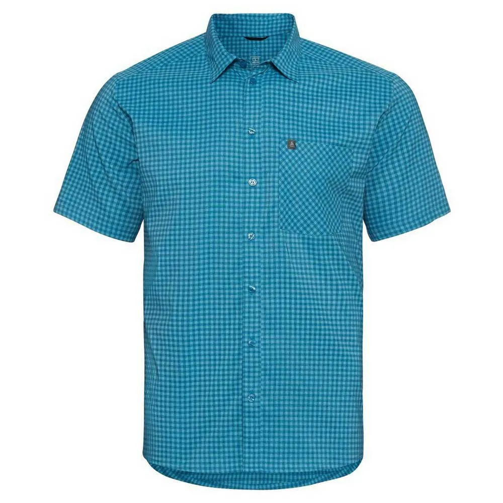 Odlo Chemise Mc Nikko Check Kortarmet Skjorte, Mykonos blue / horizon blue