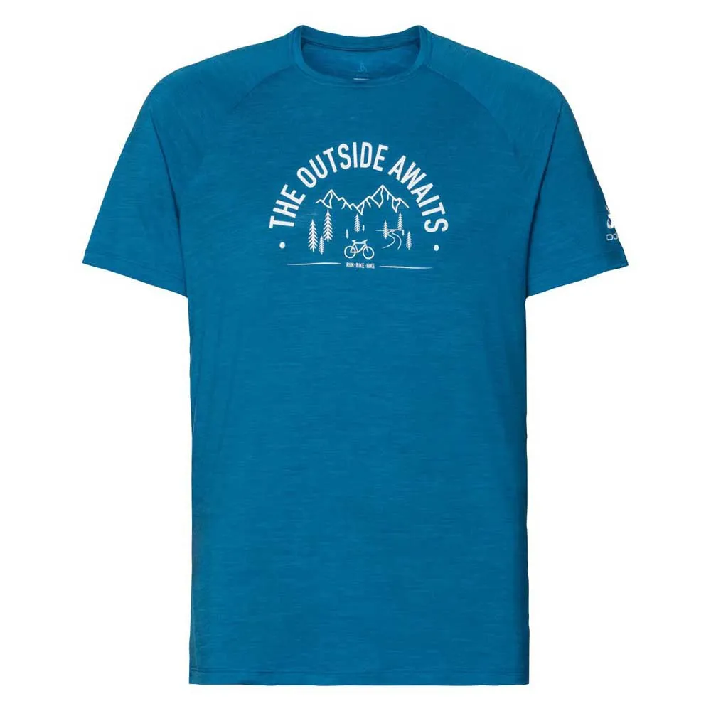 Odlo Concord Bike Print Kortarmet T-skjorte, Indigo bunting melange Odlo Concord Bike Print Kortarmet T-skjorte, Indigo bunting melange