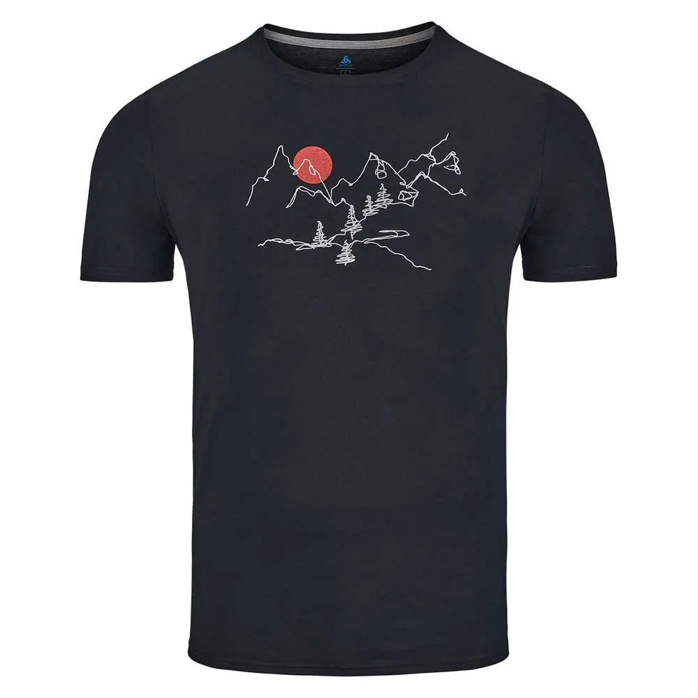 Odlo Crew Nikko Landscape Kortarmet T-skjorte, Black Odlo Crew Nikko Landscape Kortarmet T-skjorte, Black