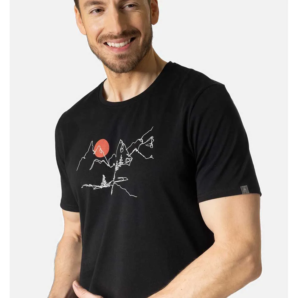 Odlo Crew Nikko Landscape Kortarmet T-skjorte, Black Odlo Crew Nikko Landscape Kortarmet T-skjorte, Black