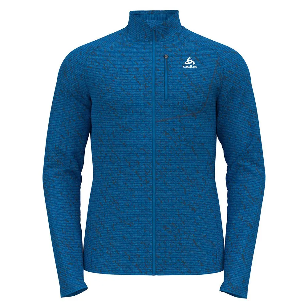Odlo Fli Light Imprime Fleecejakke Med Full Glidelås, Indigo bunting