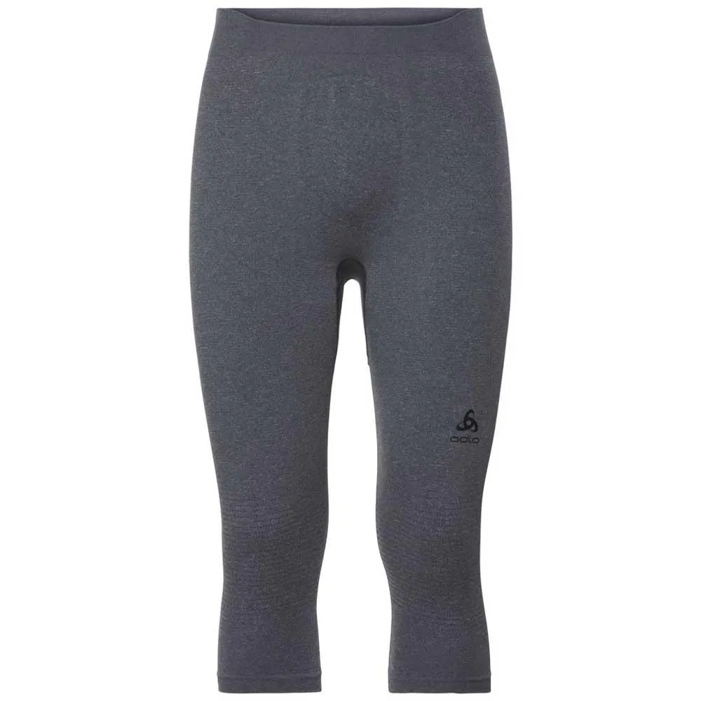 Odlo Performance Warm 3/4 Baselag Bukser, Grey melange / black