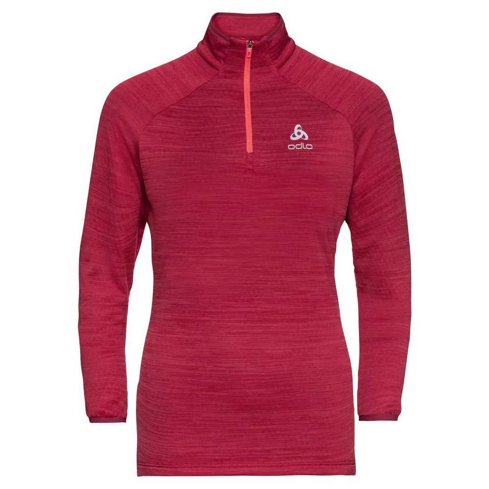 Odlo Run Easy Warm Fleecejakke Med Halv Glidelås, Deep claret melange Odlo Run Easy Warm Fleecejakke Med Halv Glidelås, Deep claret melange