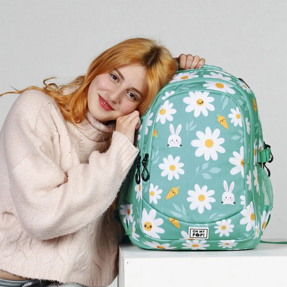 Oh My Pop Blomstrende Plus Kjører Ryggsekk, Turquoise