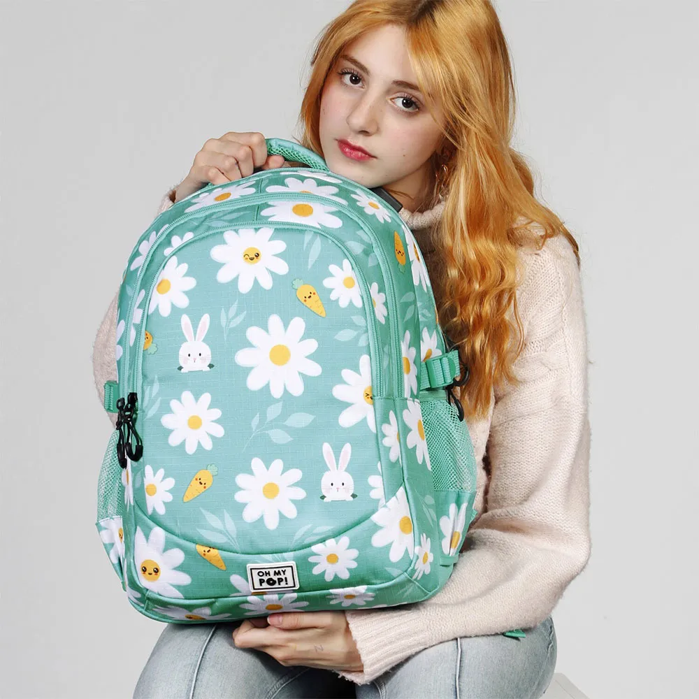 Oh My Pop Blomstrende Plus Kjører Ryggsekk, Turquoise