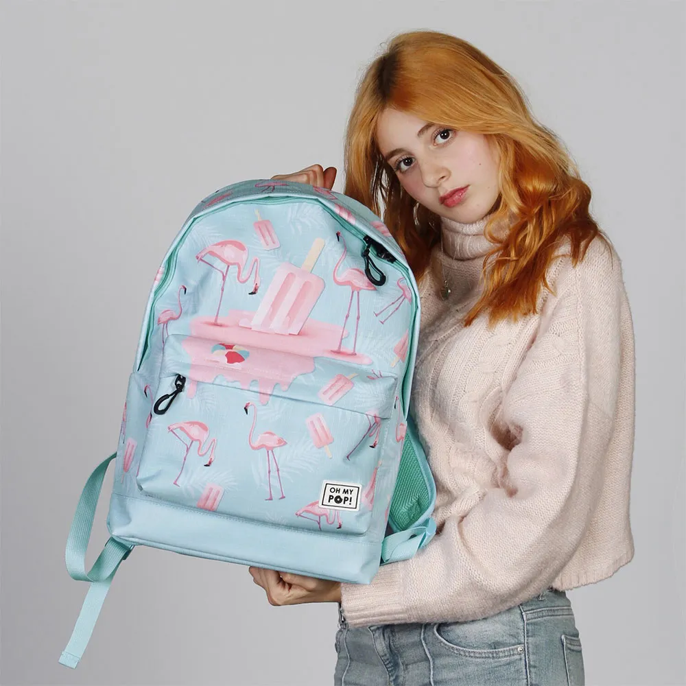 Oh My Pop Isflamingo-vifte Hs 2.2 Ryggsekk, Turquoise Oh My Pop Isflamingo-vifte Hs 2.2 Ryggsekk, Turquoise